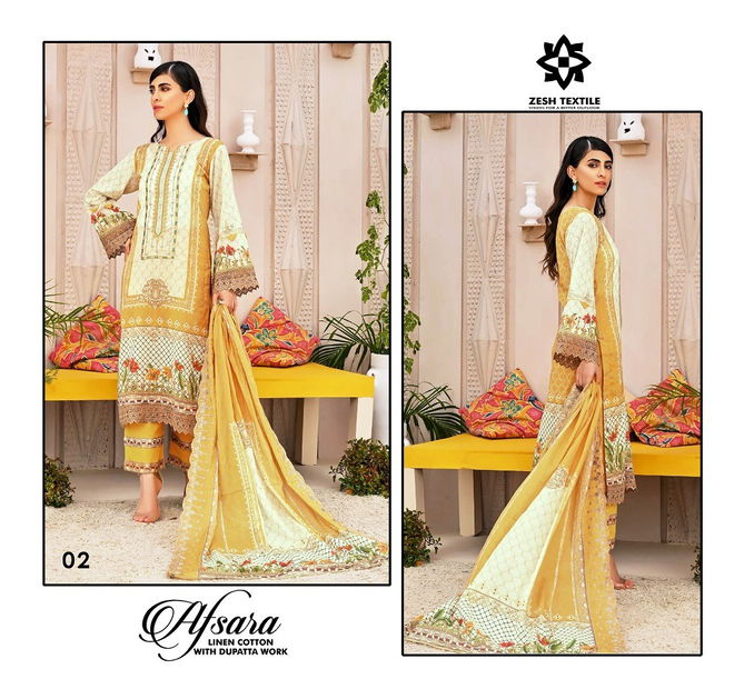 Afsara By Zesh Cotton Embroidery Pakistani Dress Material Wholesale Price In Surat